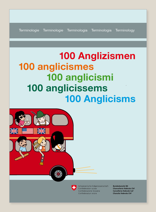 Covergestaltung & Illustrationen für das Buch "100 Anglizismen" / Bundeskanzlei / 2015